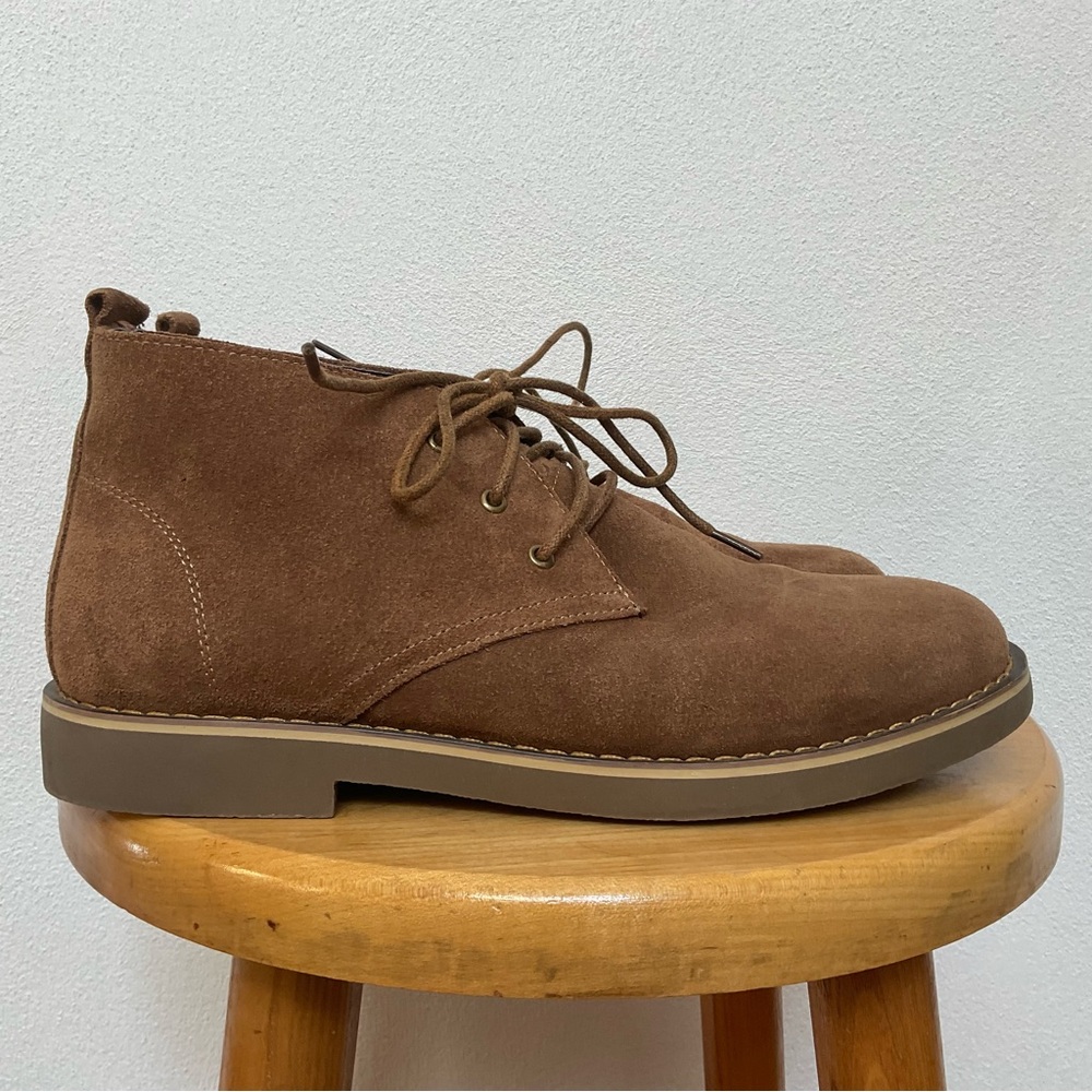 Camel Century Legend Suede Leather High Ankle Tie Tan Boots Size 8.5 Career Work